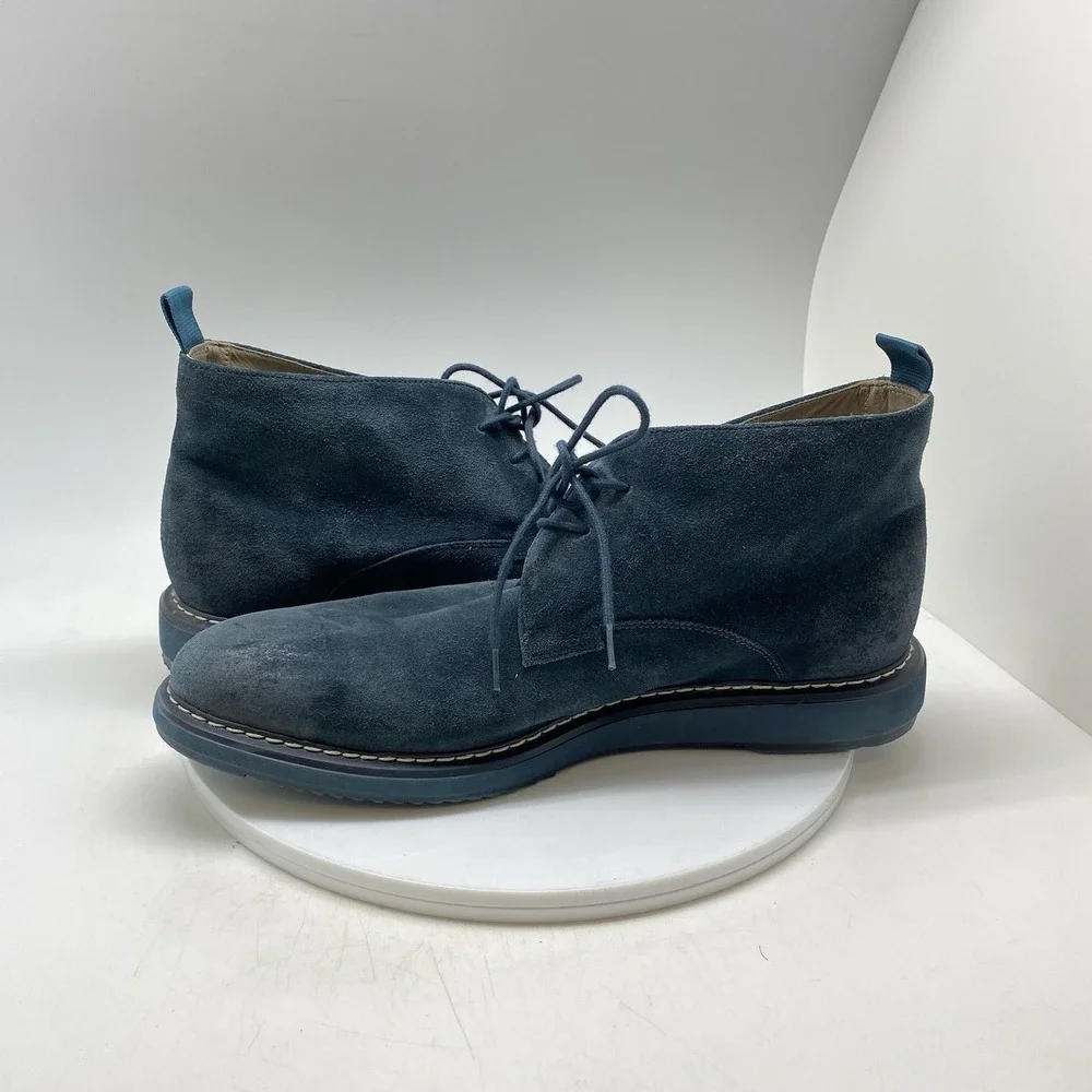 Clarks Kenley Boots Mens 10.5 Navy‎ Blue Suede Chukka Ankle Comfort Casual